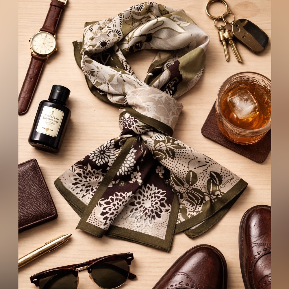 Adrienne Landau Silk Skinny Scarf